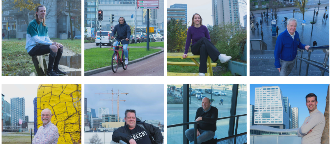 Het Stadsteam van het Jaarbeurspleingebouw in een collage